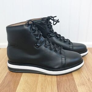 VINTAGE FOUNDRY CO Talon‎ Black Leather Ankle Boot Lace Up Mens Size 10 New